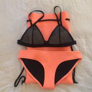 Orange and black bikini from triangl